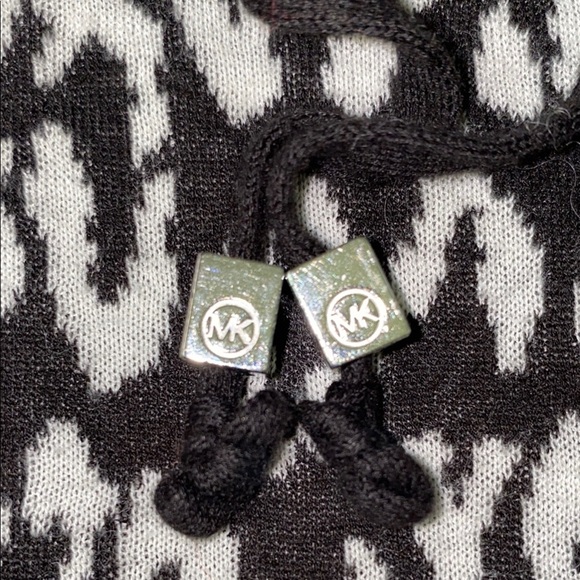 MICHAEL KORS cheetah knit tunic v neck wrap long sleeve waist drawstring size XS - Picture 4 of 10